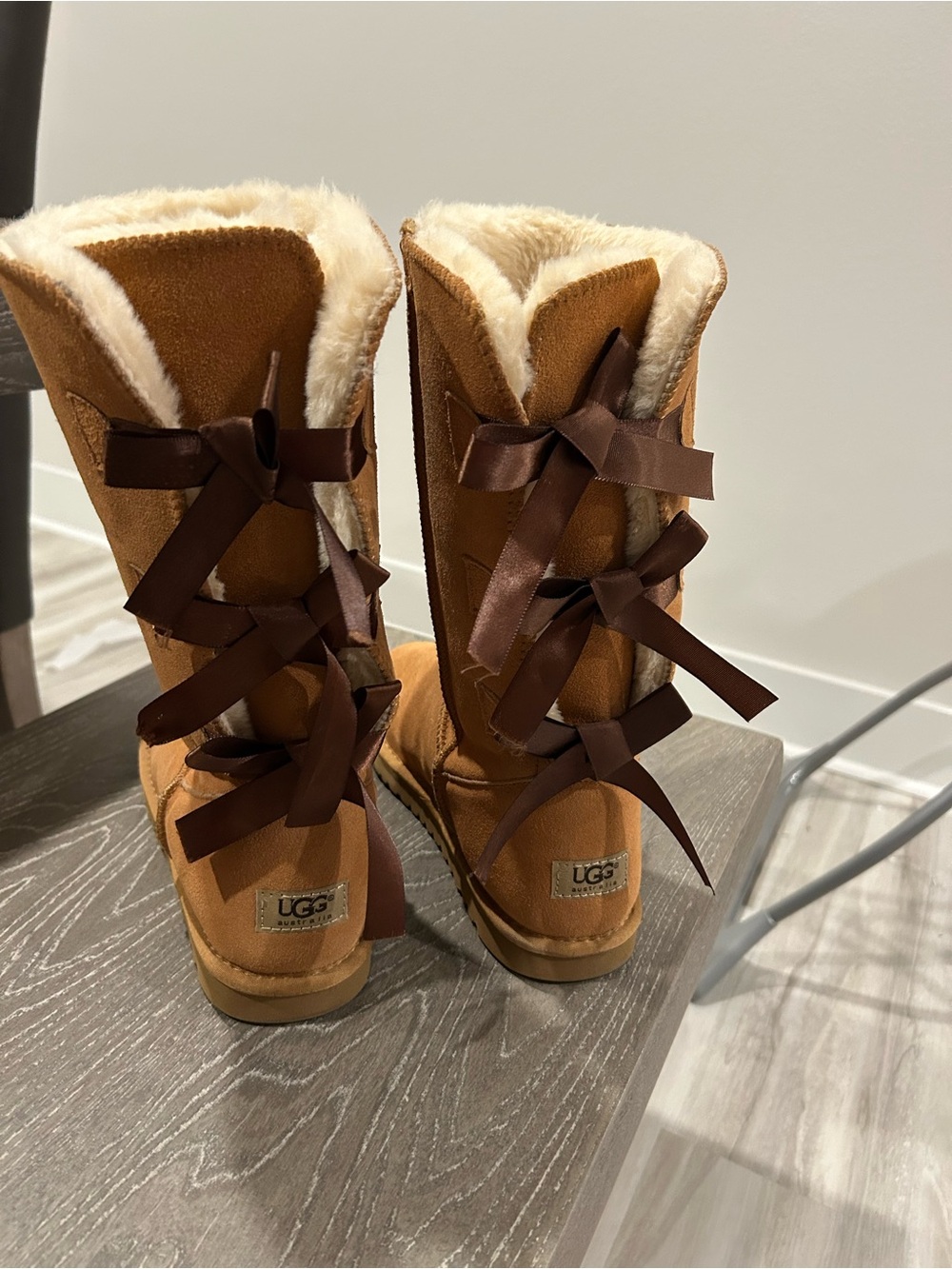 Tall Bailey Bow Ugg Boots - Chestnut